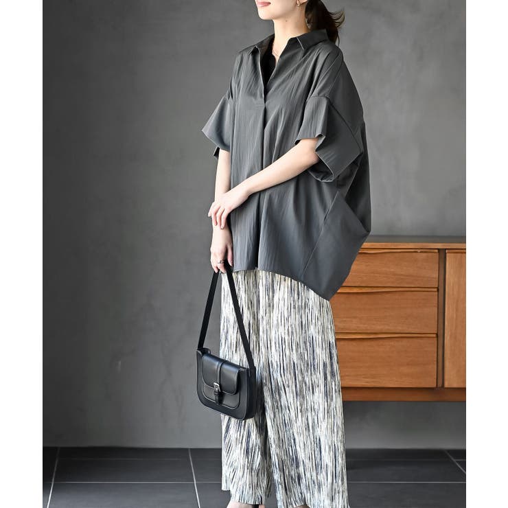 シワ加工スキッパーシャツ | rps | 詳細画像5 