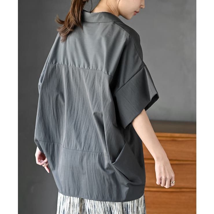 シワ加工スキッパーシャツ | rps | 詳細画像7 