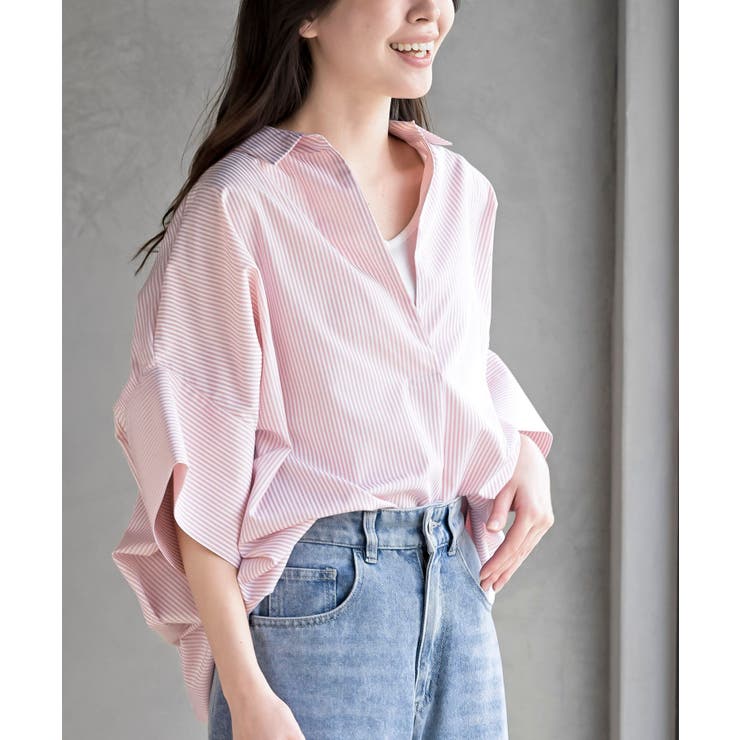ピンク | ストライプドルマンスキッパーシャツ | rps