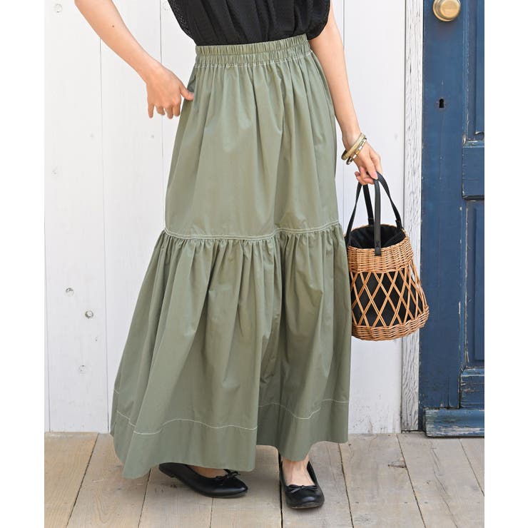 配色ステッチティアードスカート[品番：RPSW0001723]｜rps（アール  