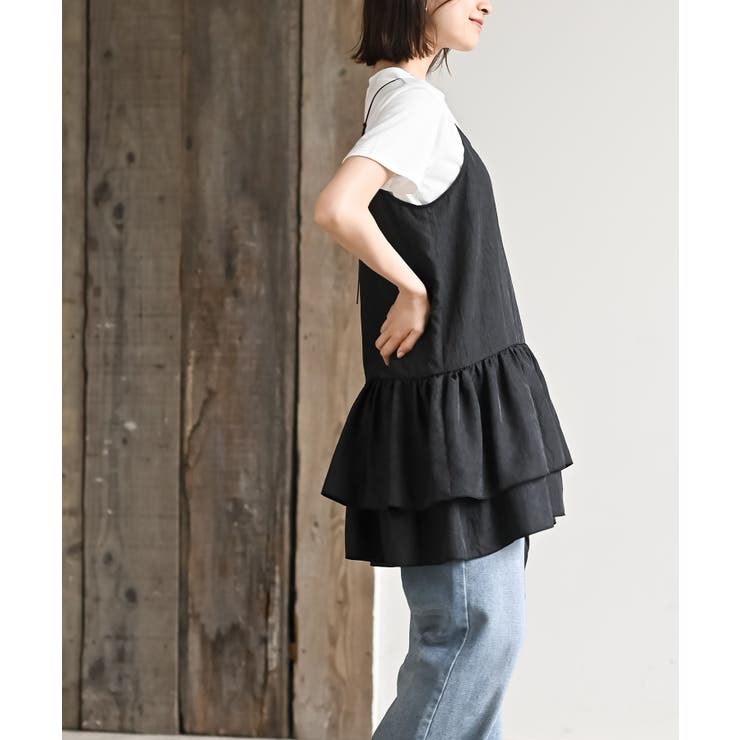 シワ加工サテン裾フリルキャミチュニック | rps | 詳細画像3 