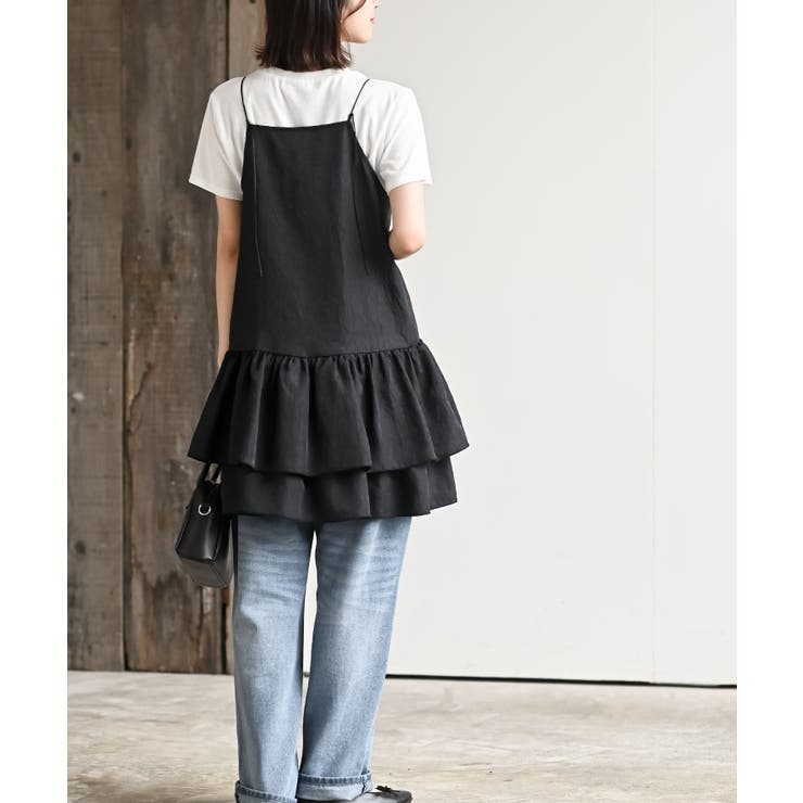 シワ加工サテン裾フリルキャミチュニック | rps | 詳細画像4 