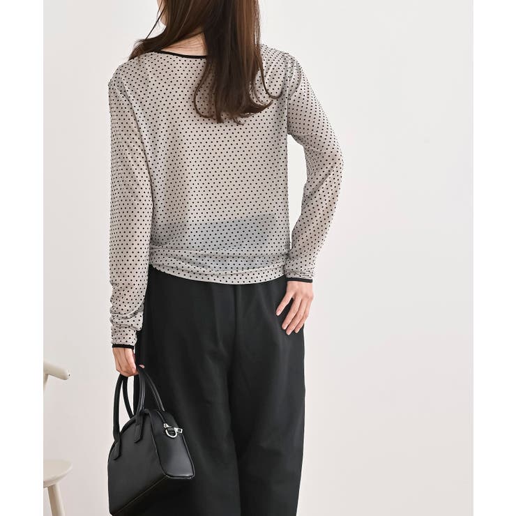 フロッキードットチュールクルーネッククプルオーバー | rps | 詳細画像13 