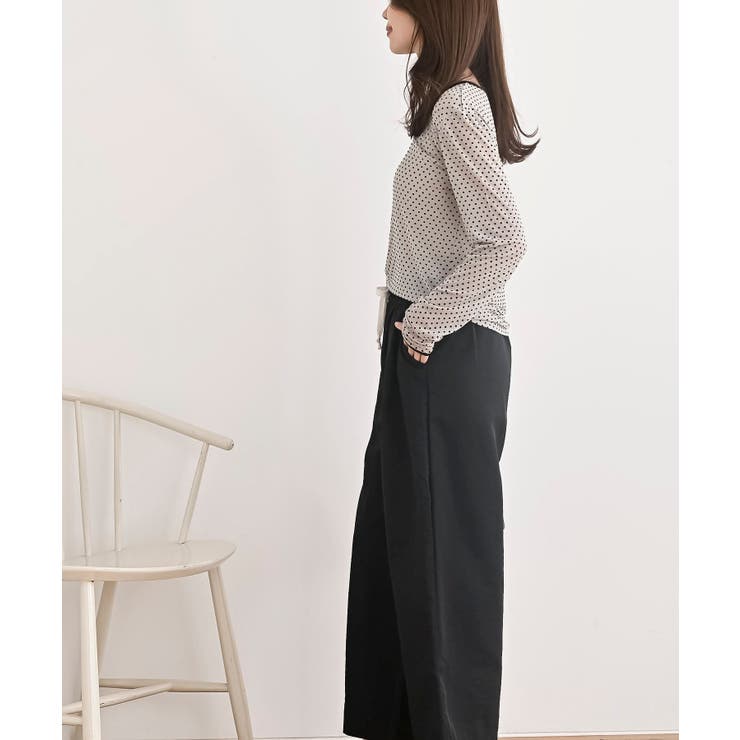 フロッキードットチュールクルーネッククプルオーバー | rps | 詳細画像14 