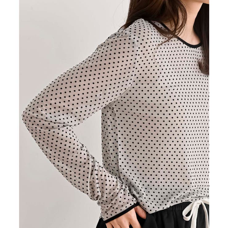 フロッキードットチュールクルーネッククプルオーバー | rps | 詳細画像15 