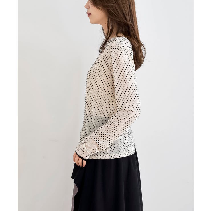 フロッキードットチュールクルーネッククプルオーバー | rps | 詳細画像31 