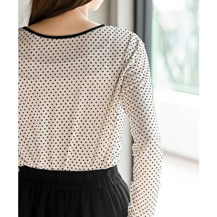 フロッキードットチュールクルーネッククプルオーバー | rps | 詳細画像7 