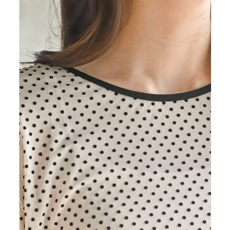 フロッキードットチュールクルーネッククプルオーバー | rps | 詳細画像9 