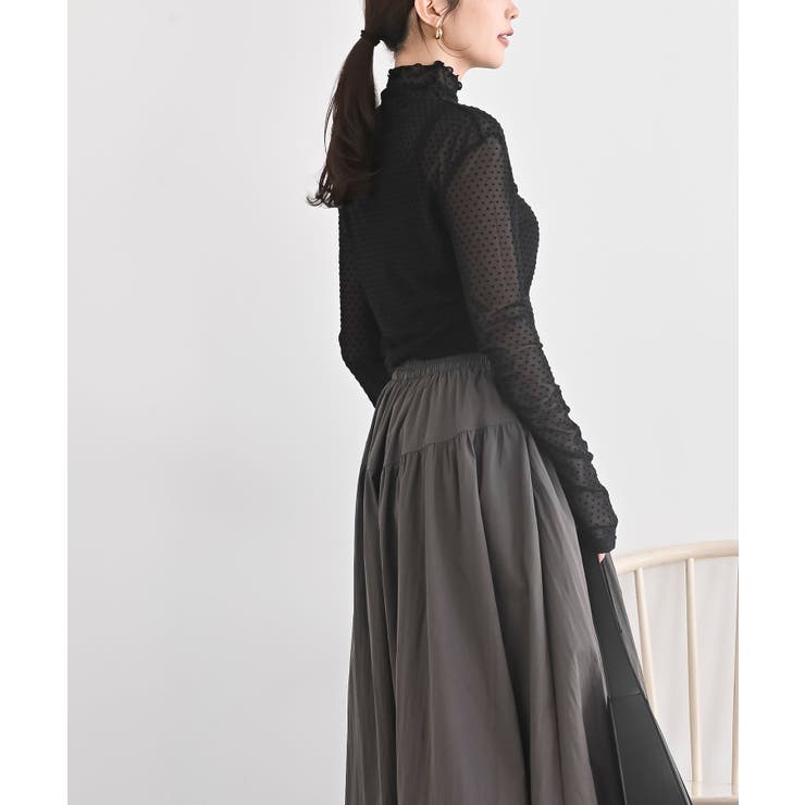 フロッキードットチュールハイネックプルオーバー | rps | 詳細画像12 