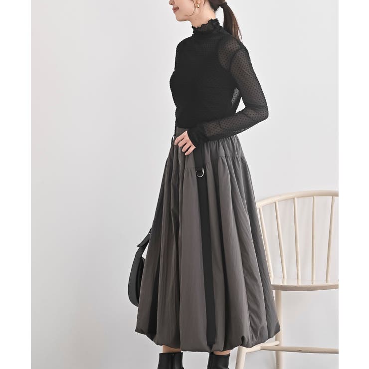 フロッキードットチュールハイネックプルオーバー | rps | 詳細画像13 