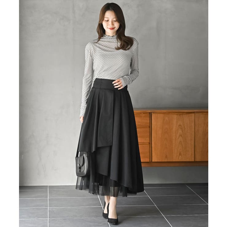 フロッキードットチュールハイネックプルオーバー | rps | 詳細画像2 