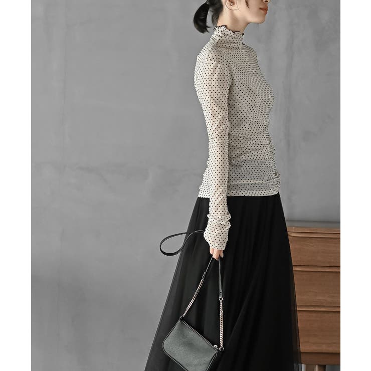 フロッキードットチュールハイネックプルオーバー | rps | 詳細画像24 