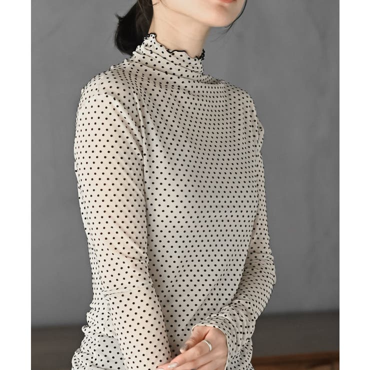 フロッキードットチュールハイネックプルオーバー | rps | 詳細画像25 