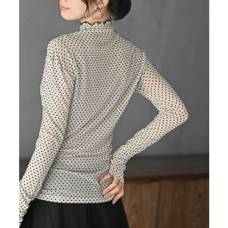 フロッキードットチュールハイネックプルオーバー | rps | 詳細画像26 