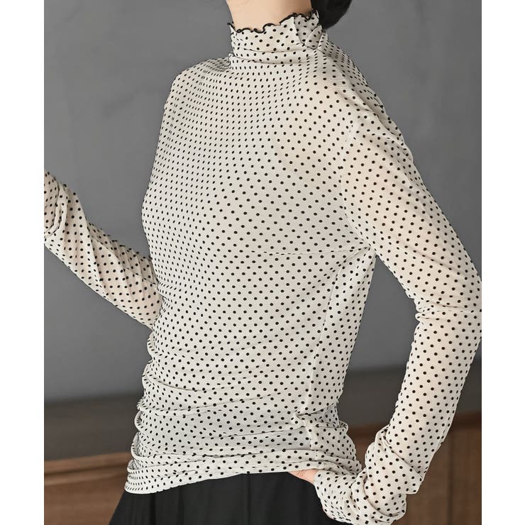 フロッキードットチュールハイネックプルオーバー | rps | 詳細画像27 