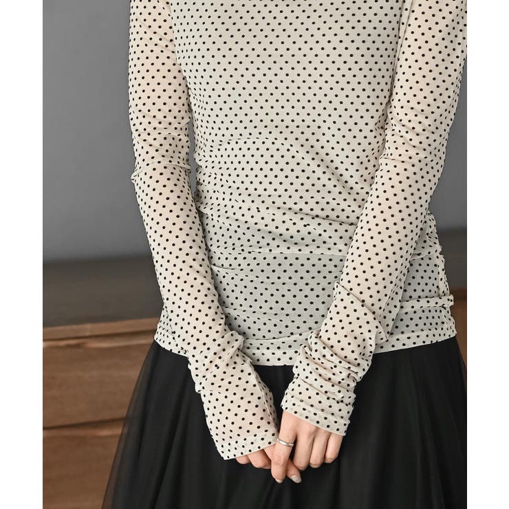 フロッキードットチュールハイネックプルオーバー | rps | 詳細画像28 