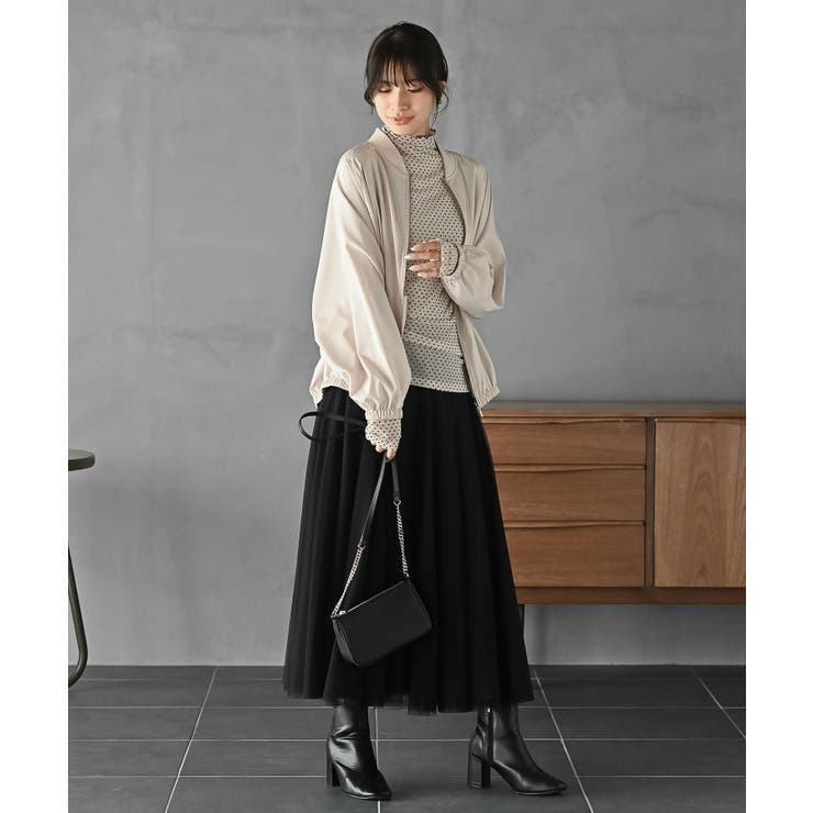 フロッキードットチュールハイネックプルオーバー | rps | 詳細画像29 