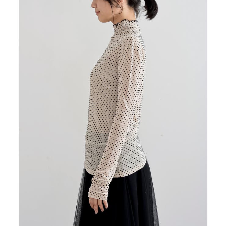 フロッキードットチュールハイネックプルオーバー | rps | 詳細画像31 