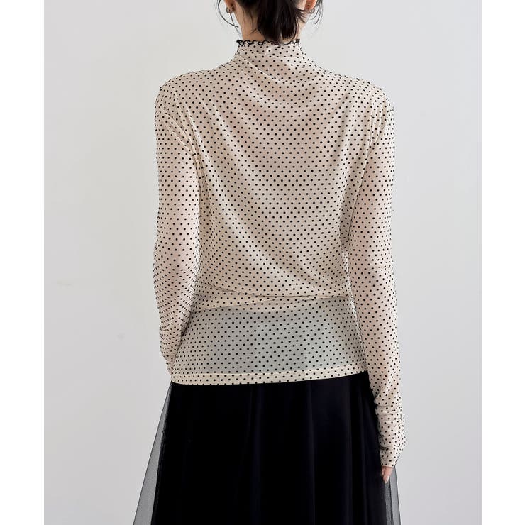 フロッキードットチュールハイネックプルオーバー | rps | 詳細画像32 