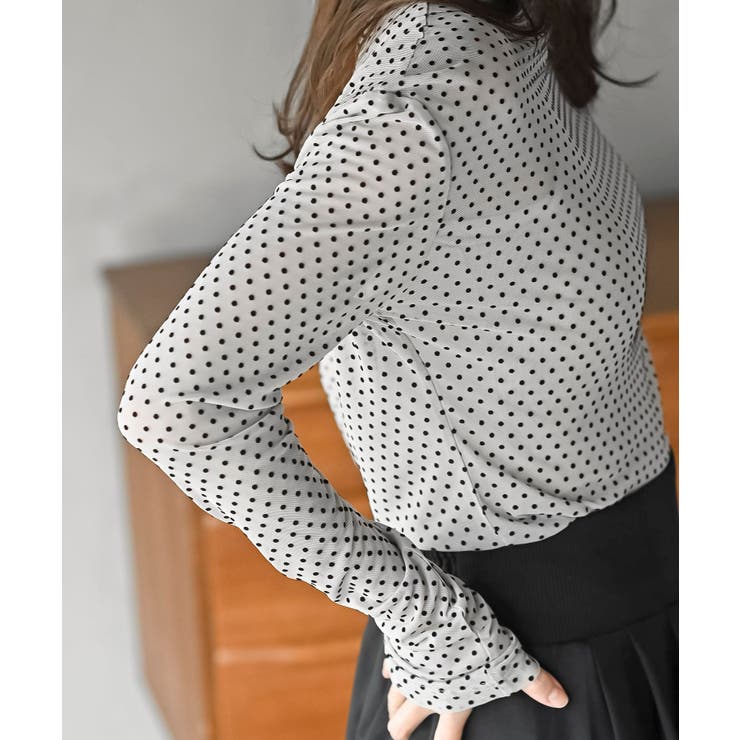 フロッキードットチュールハイネックプルオーバー | rps | 詳細画像6 