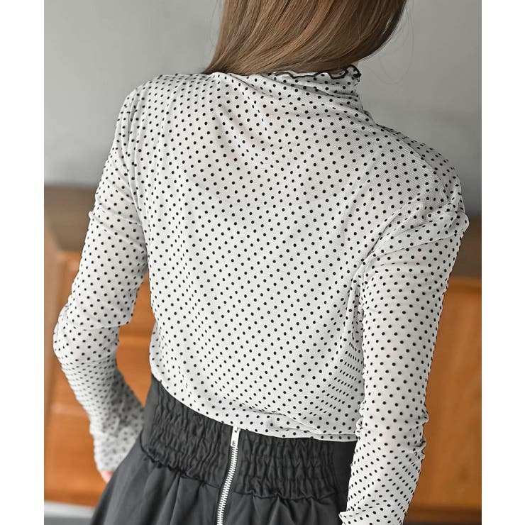 フロッキードットチュールハイネックプルオーバー | rps | 詳細画像7 