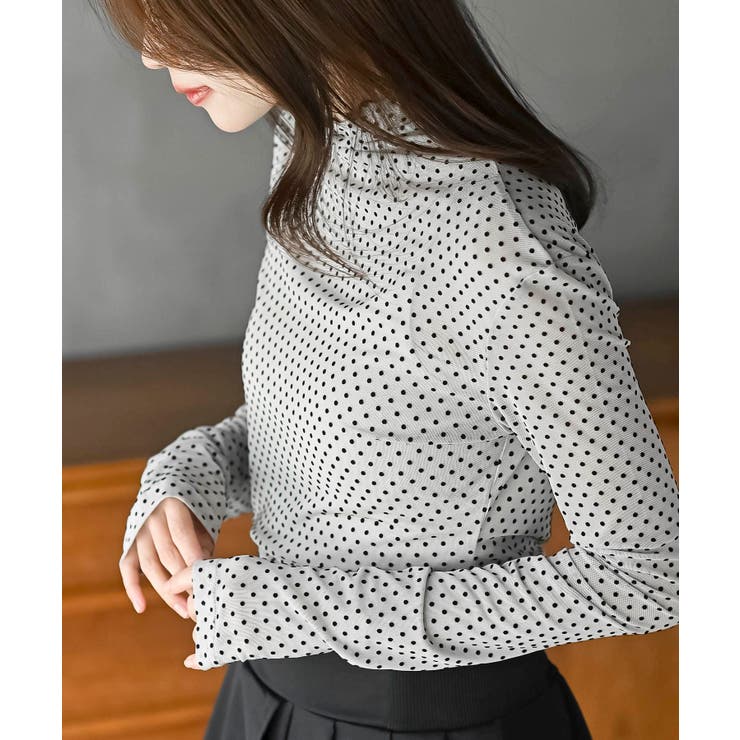 フロッキードットチュールハイネックプルオーバー | rps | 詳細画像8 