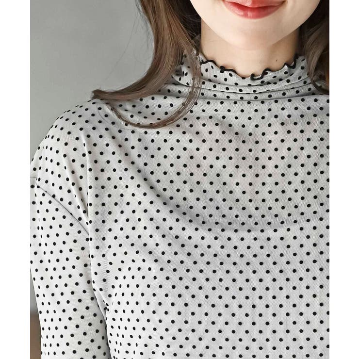 フロッキードットチュールハイネックプルオーバー | rps | 詳細画像9 