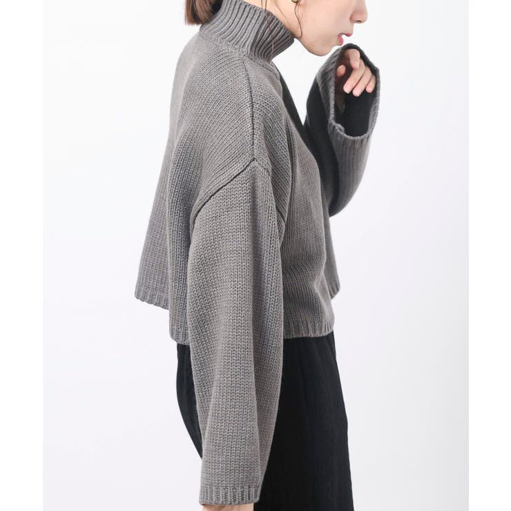 ハイネックショート丈ニットプルオーバー[品番：RPSW0001880]｜rps