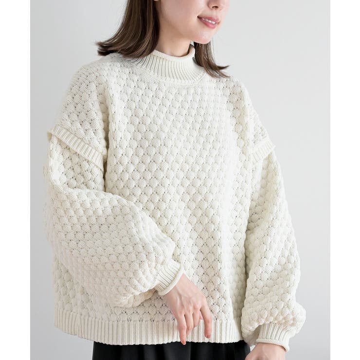 アイボリー | スケールあみハイネックニットプルオーバー | rps