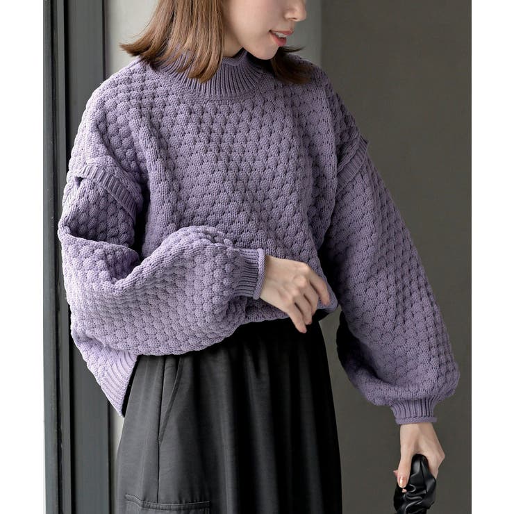 ラベンダー | スケールあみハイネックニットプルオーバー | rps