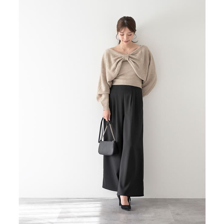 リボンデザインニットカーデ＋キャミアンサンブル | rps | 詳細画像10 