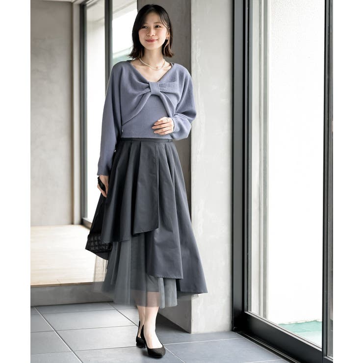 リボンデザインニットカーデ＋キャミアンサンブル | rps | 詳細画像11 