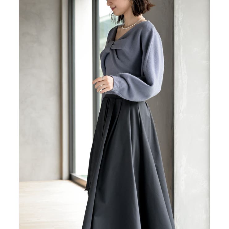 リボンデザインニットカーデ＋キャミアンサンブル | rps | 詳細画像12 