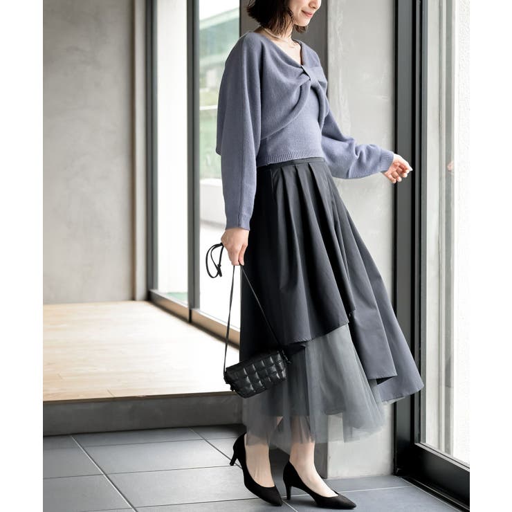 リボンデザインニットカーデ＋キャミアンサンブル | rps | 詳細画像14 