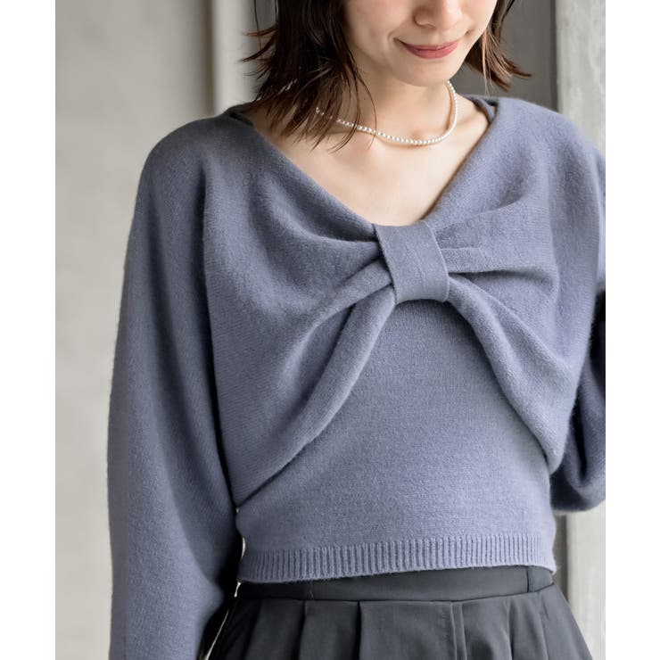 リボンデザインニットカーデ＋キャミアンサンブル | rps | 詳細画像15 