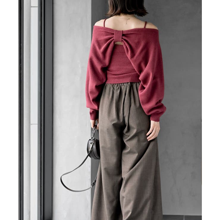 リボンデザインニットカーデ＋キャミアンサンブル | rps | 詳細画像21 