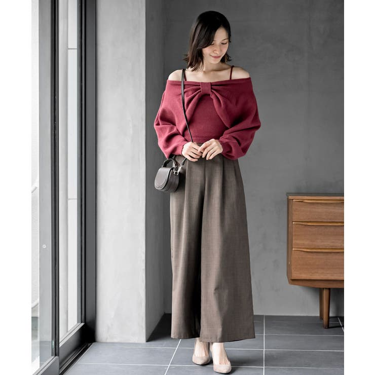 リボンデザインニットカーデ＋キャミアンサンブル | rps | 詳細画像27 