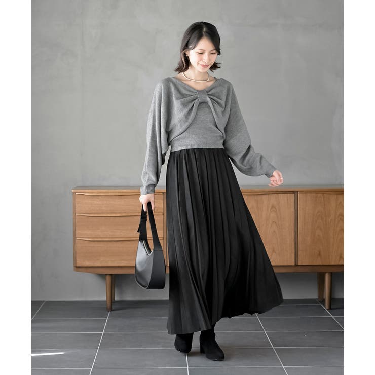 リボンデザインニットカーデ＋キャミアンサンブル | rps | 詳細画像29 