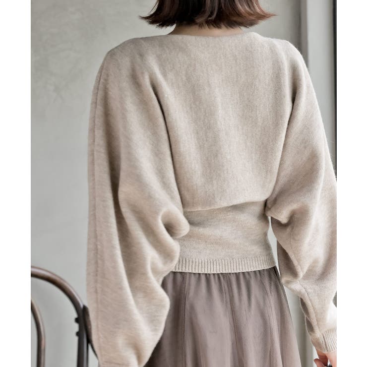 リボンデザインニットカーデ＋キャミアンサンブル | rps | 詳細画像8 