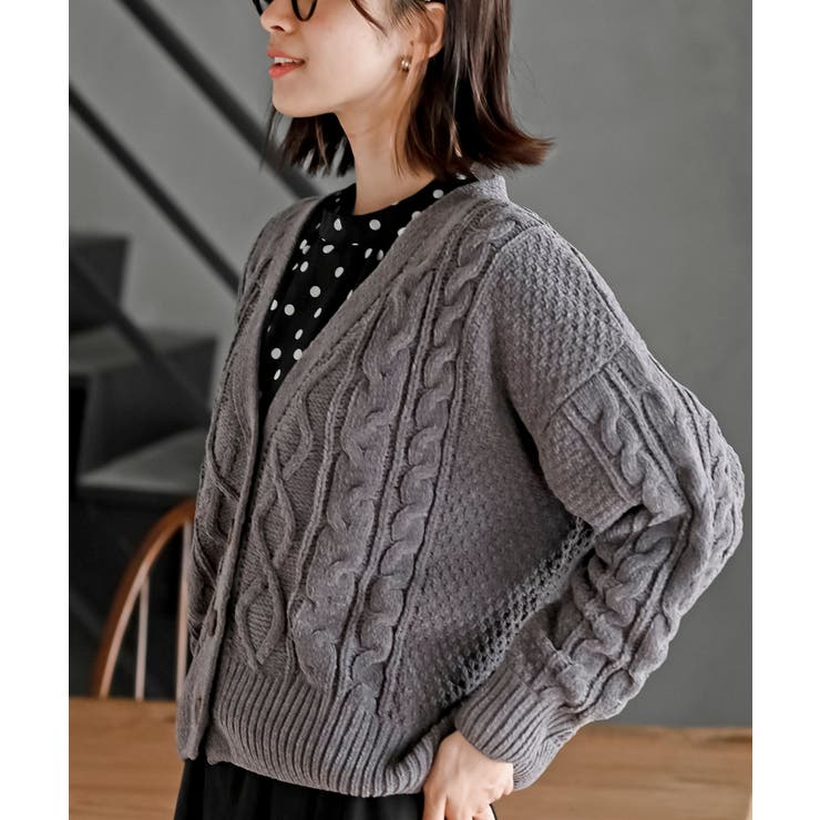 モールケーブルニットカーディガン | rps | 詳細画像16 