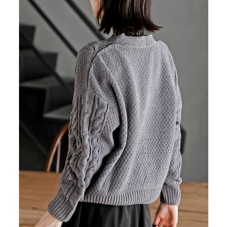 モールケーブルニットカーディガン | rps | 詳細画像17 