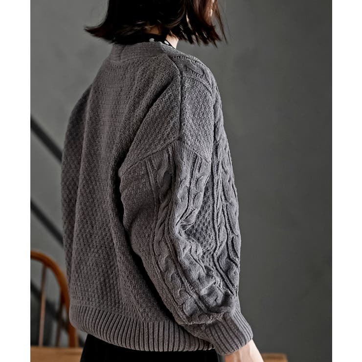 モールケーブルニットカーディガン | rps | 詳細画像18 