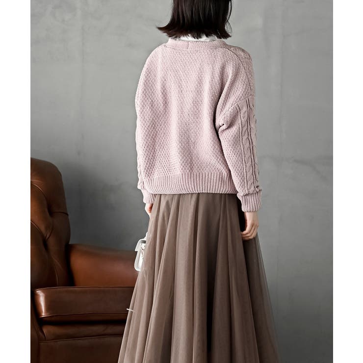 モールケーブルニットカーディガン | rps | 詳細画像21 