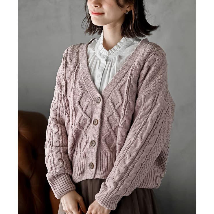 モールケーブルニットカーディガン | rps | 詳細画像23 