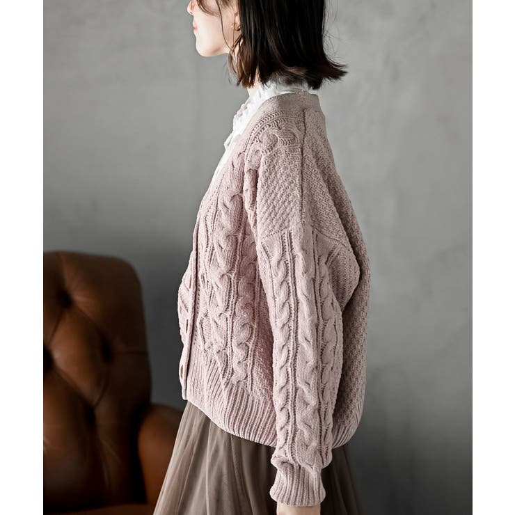 モールケーブルニットカーディガン | rps | 詳細画像24 