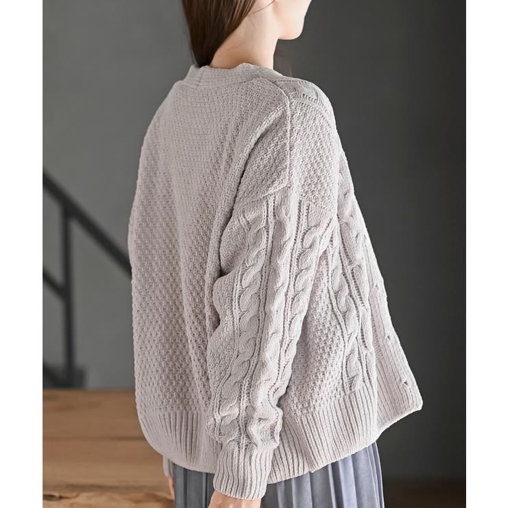 モールケーブルニットカーディガン | rps | 詳細画像9 