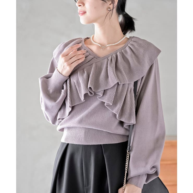 フリルカシュクールニットプルオーバー[品番：RPSW0004165]｜rps