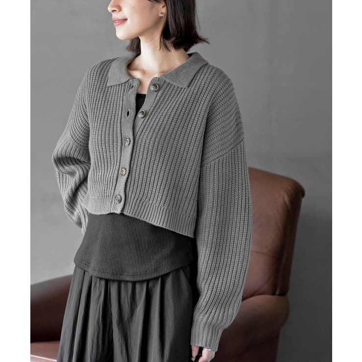 襟付きニットショートカーディガン | rps | 詳細画像16