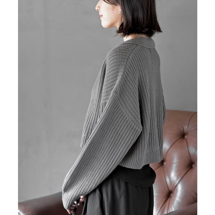 襟付きニットショートカーディガン | rps | 詳細画像17