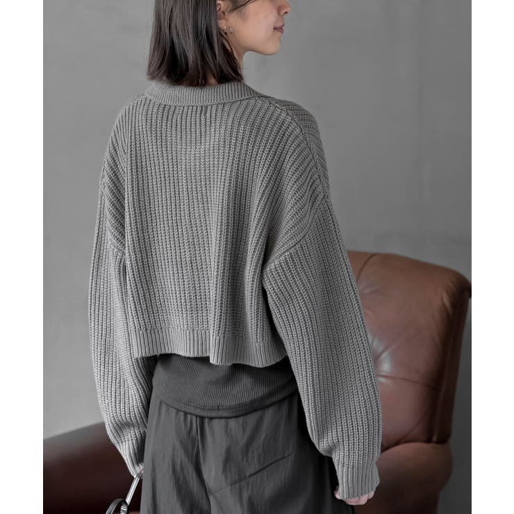 襟付きニットショートカーディガン | rps | 詳細画像18